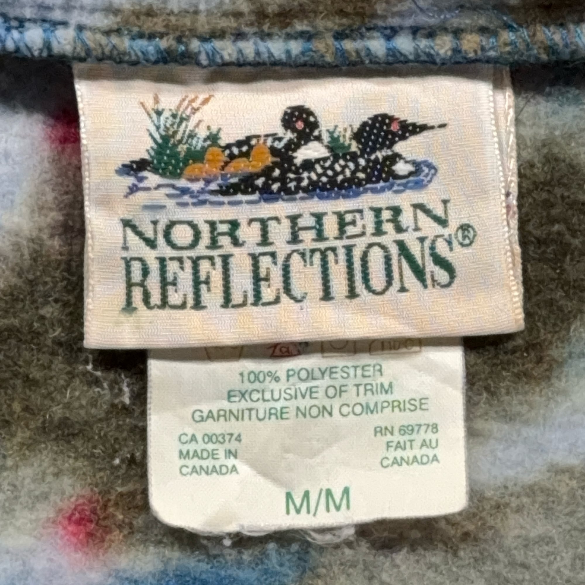 Vintage Northern Reflections Jacket Womens MEDIUM Blue Fleece Nature Allover 90s-7 Vintage Northern Reflections Jacket Womens MEDIUM Blue Fleece Nature Allover 90s