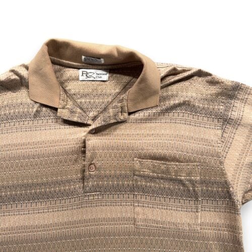 Vintage Palmland Club Polo Shirt Adult LARGE Brown Abstract Striped Golf 90s-2 Vintage Palmland Club Polo Shirt Adult LARGE Brown Abstract Striped Golf 90s
