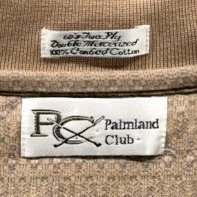 Vintage Palmland Club Polo Shirt Adult LARGE Brown Abstract Striped Golf 90s