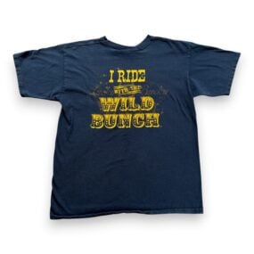 Vintage Lucky Bucky Shirt Adult MEDIUM Blue I Ride With The Wild Bunch Horse Y2K