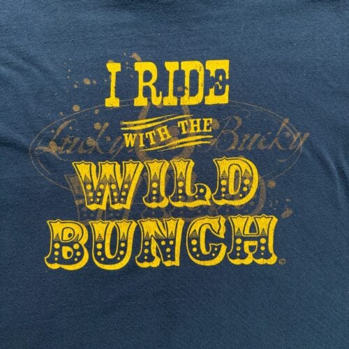 Vintage Lucky Bucky Shirt Adult MEDIUM Blue I Ride With The Wild Bunch Horse Y2K-2 Vintage Lucky Bucky Shirt Adult MEDIUM Blue I Ride With The Wild Bunch Horse Y2K