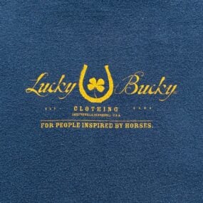 Vintage Lucky Bucky Shirt Adult MEDIUM Blue I Ride With The Wild Bunch Horse Y2K