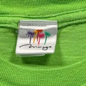Vintage Mirage Casino Shirt Adult LARGE Green Las Vegas Palm Trees Glitter 90s