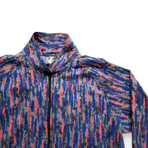 Vintage Rad Baggs Jacket Adult LARGE Blue Pink Gray Abstract Surfer Zip USA 80s-2 Vintage Rad Baggs Jacket Adult LARGE Blue Pink Gray Abstract Surfer Zip USA 80s