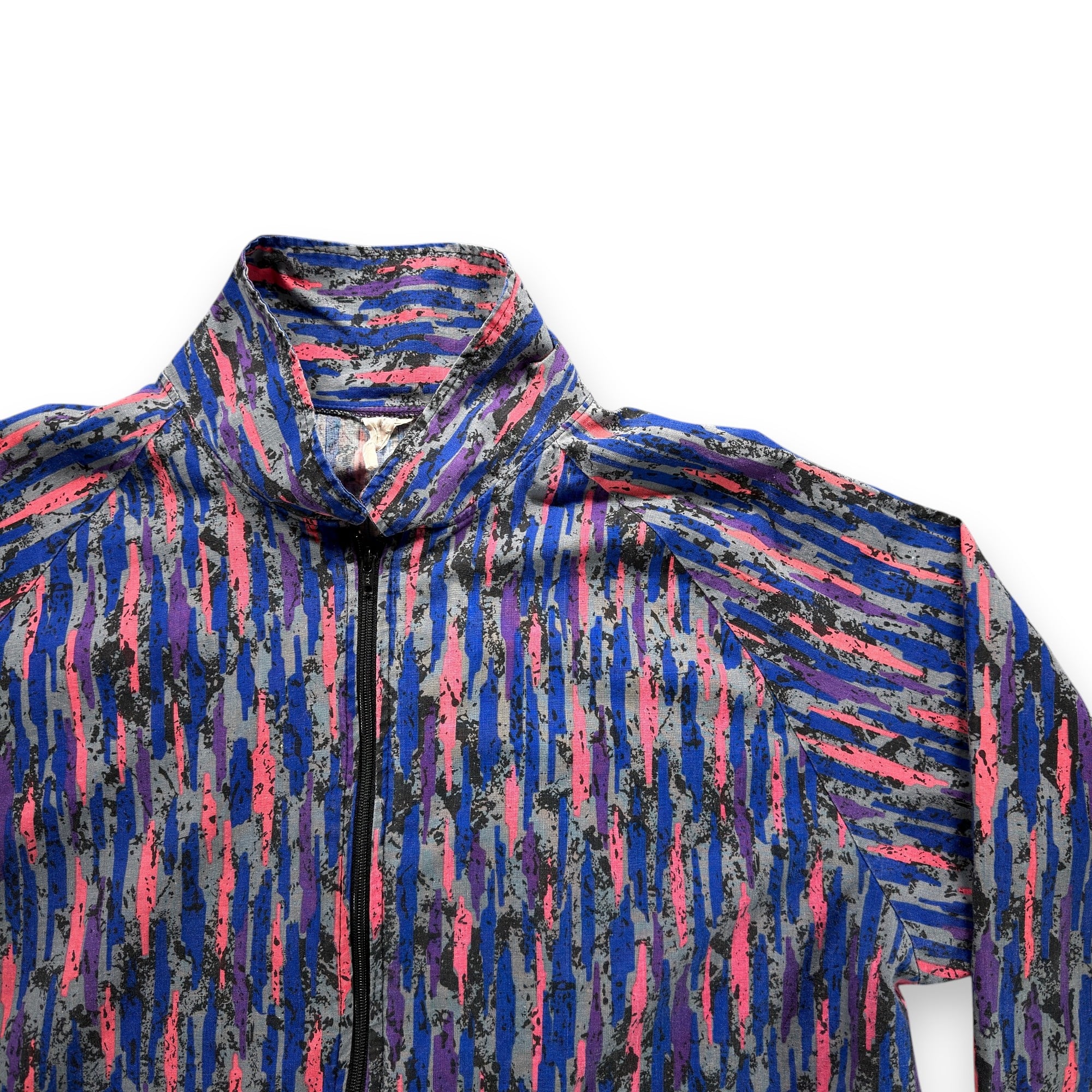 Vintage Rad Baggs Jacket Adult LARGE Blue Pink Gray Abstract Surfer Zip USA 80s-2 Vintage Rad Baggs Jacket Adult LARGE Blue Pink Gray Abstract Surfer Zip USA 80s