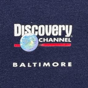 Vintage Discovery Channel Shirt Adult EXTRA LARGE Blue Baltimore Logo Promo Y2K