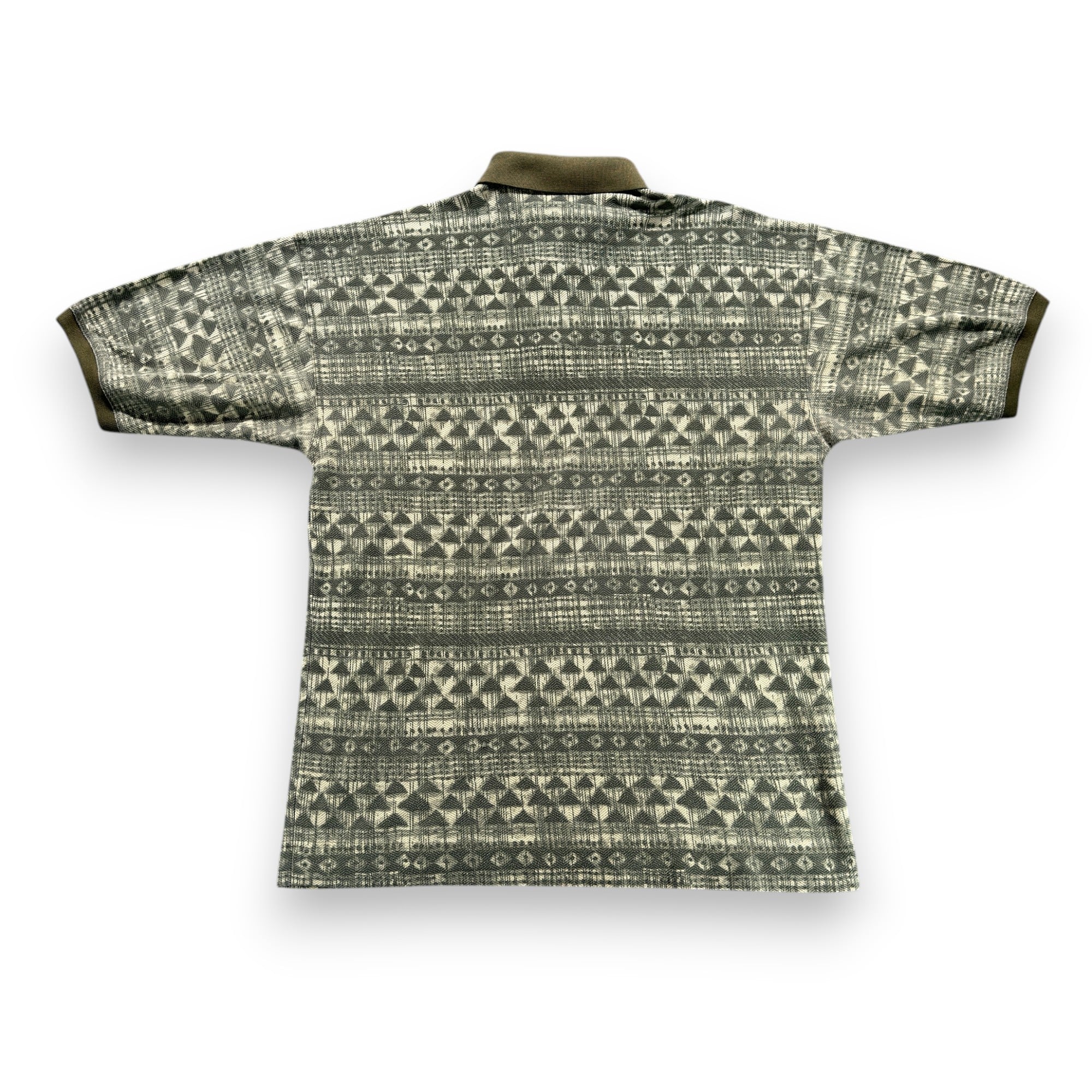 Vintage Bugle Boy Polo Shirt Adult LARGE Green Tribal Geometric Chambray 90s-3 Vintage Bugle Boy Polo Shirt Adult LARGE Green Tribal Geometric Chambray 90s