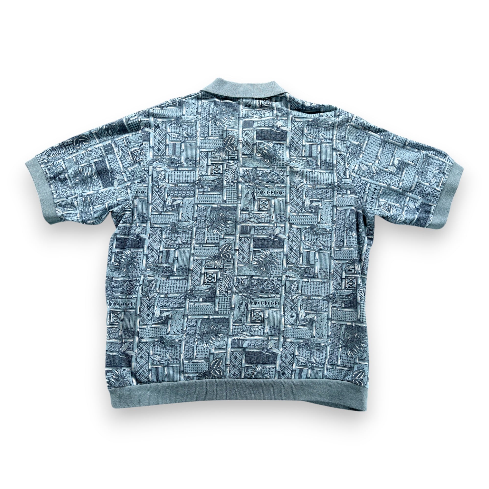 Vintage Haband Polo Shirt Adult EXTRA LARGE Blue Bamboo Botanical Geometric 90s-3 Vintage Haband Polo Shirt Adult EXTRA LARGE Blue Bamboo Botanical Geometric 90s