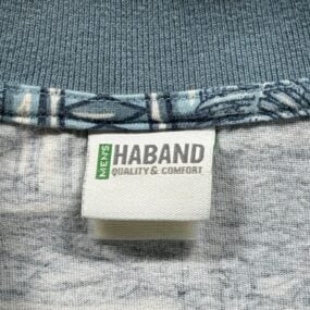 Vintage Haband Polo Shirt Adult EXTRA LARGE Blue Bamboo Botanical Geometric 90s