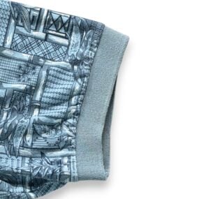 Vintage Haband Polo Shirt Adult EXTRA LARGE Blue Bamboo Botanical Geometric 90s
