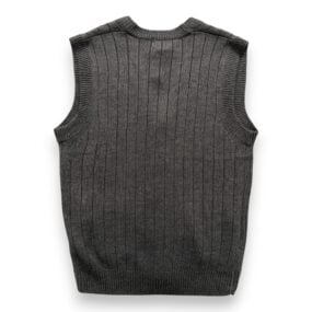 Vintage Towncraft Sweater Vest Adult MEDIUM Gray Cable Knit Deadstock Tags 90s