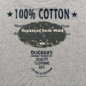 Vintage Dockers Shirt Adult MEDIUM Gray Logo Levis Deadstock Tags USA 90s