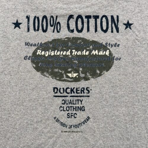 Vintage Dockers Shirt Adult MEDIUM Gray Logo Levis Deadstock Tags USA 90s-2 Vintage Dockers Shirt Adult MEDIUM Gray Logo Levis Deadstock Tags USA 90s