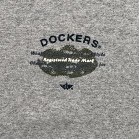 Vintage Dockers Shirt Adult MEDIUM Gray Logo Levis Deadstock Tags USA 90s