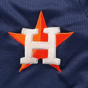 Houston Astros Jersey Adult SMALL Blue Orange Majestic Baseball Button Up MLB