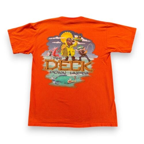 Vintage Deck Down Under Shirt Adult MEDIUM Orange Florida Bar Restaurant Y2K