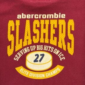 Vintage Abercrombie Fitch Shirt Adult MEDIUM Red Slashers Hockey Sports 90s