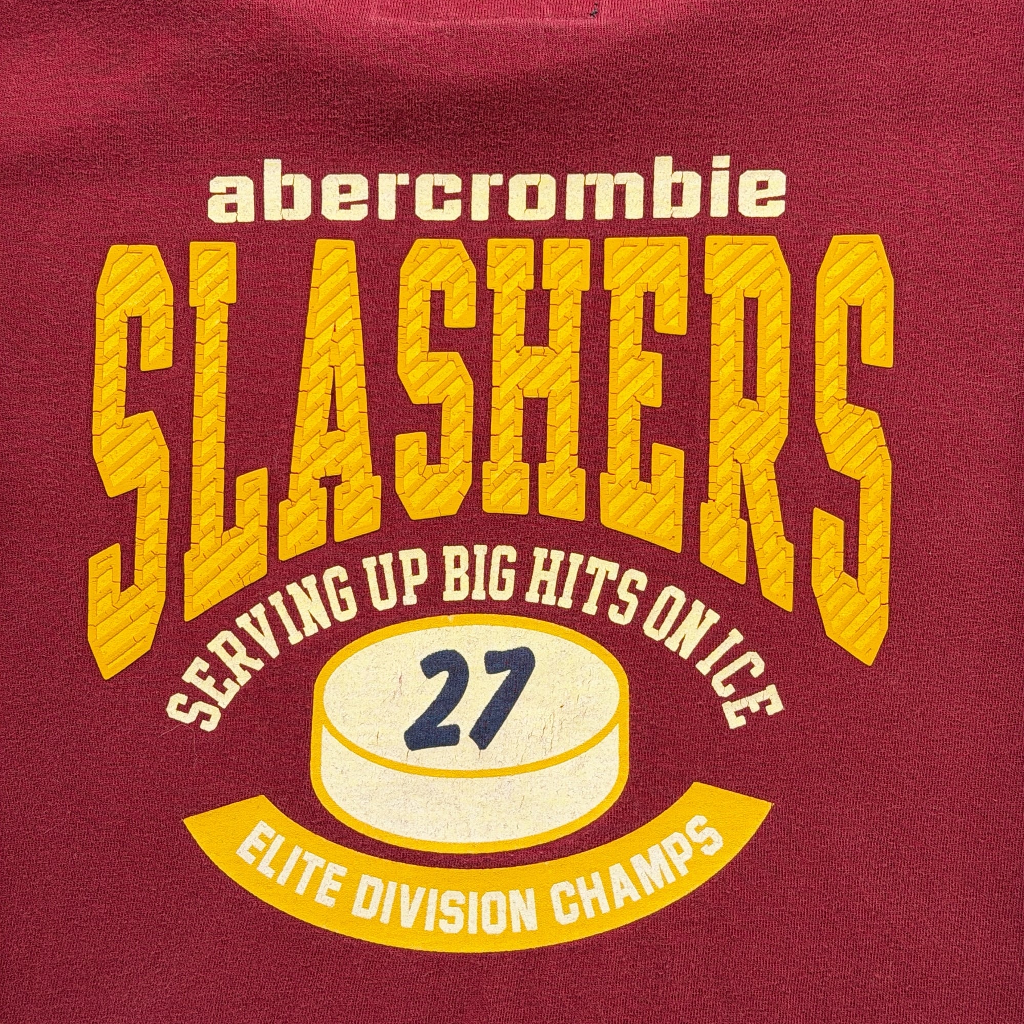 Vintage Abercrombie Fitch Shirt Adult MEDIUM Red Slashers Hockey Sports 90s-2 Vintage Abercrombie Fitch Shirt Adult MEDIUM Red Slashers Hockey Sports 90s