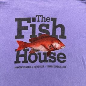 Fish House Shirt Adult EXTRA LARGE Purple Pensacola Florida Restaurant Seafood