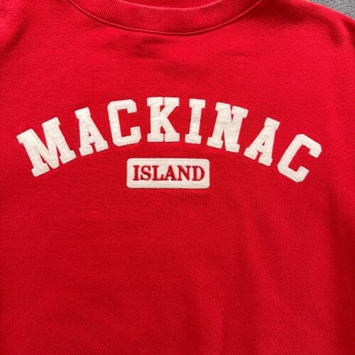Vintage Mackinac Island Sweater Adult MEDIUM Red Sweatshirt Michigan Bicycle 90s-2 Vintage Mackinac Island Sweater Adult MEDIUM Red Sweatshirt Michigan Bicycle 90s