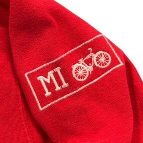 Vintage Mackinac Island Sweater Adult MEDIUM Red Sweatshirt Michigan Bicycle 90s