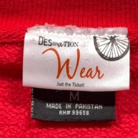 Vintage Mackinac Island Sweater Adult MEDIUM Red Sweatshirt Michigan Bicycle 90s