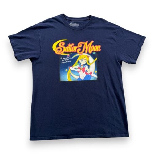 Sailor Moon Shirt Adult LARGE Blue Anime Toei Animation In The Name Of The Moon