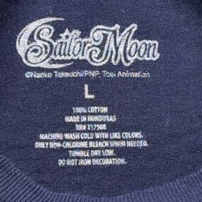 Sailor Moon Shirt Adult LARGE Blue Anime Toei Animation In The Name Of The Moon