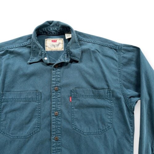 Vintage Levis Shirt Adult SMALL Green Red Tab Twill Metal Buttons Oversized 90s-2 Vintage Levis Shirt Adult SMALL Green Red Tab Twill Metal Buttons Oversized 90s