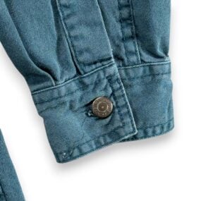 Vintage Levis Shirt Adult SMALL Green Red Tab Twill Metal Buttons Oversized 90s